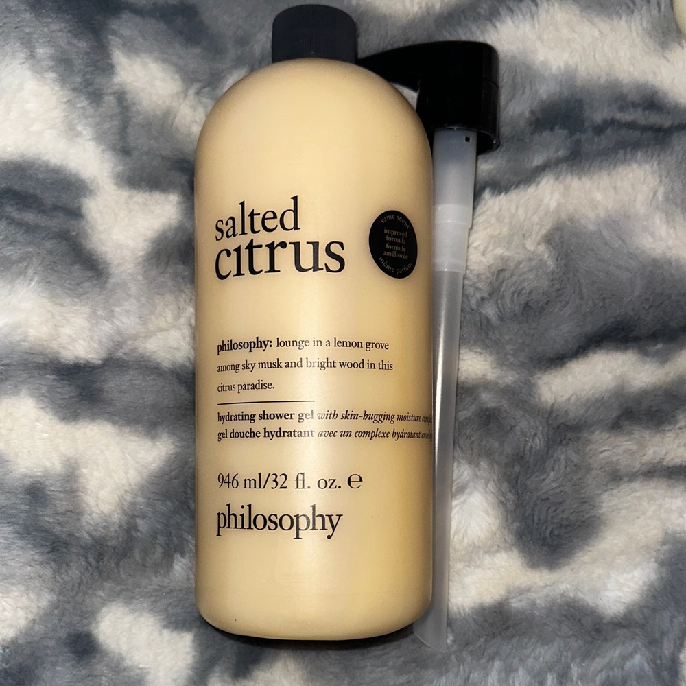 Philosophy Salted Citrus Hydrating Shower Gel - Brand New with Pump 32floz Large